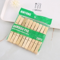 Bộ 20 Cái Kẹp Gỗ Tre Kẹp Quần Áo Khăn Tất Vớ