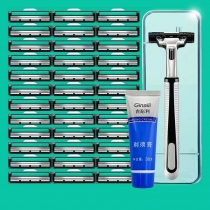Bộ Dao Cạo Râu 36 Đầu Lưỡi Kép Thay Thế Kèm Kem