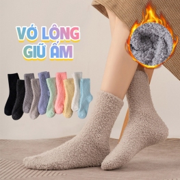 Tất Vớ Len Xù Giữ Ấm Nam Nữ Màu Trơn Wool