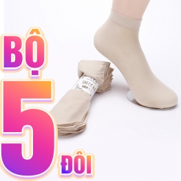 Bộ 5 Đôi Vớ Da Ngắn Ngang Mắt Cá Trơn Mịn Classic