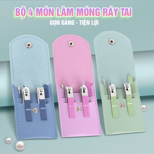 1 Bộ 4 Cây Cắt Móng Tay Móc Tai Nhỏ Gọn Xinh