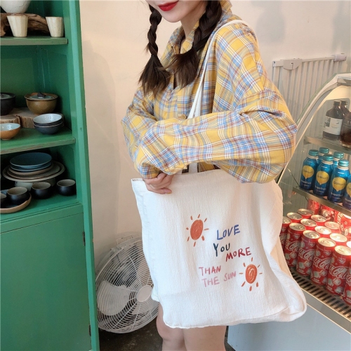 Túi Tote Vải Cỡ Lớn Korea Mặt Trời Love You M703