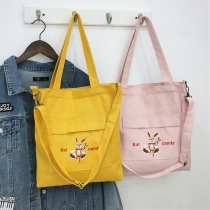 Túi Tote Vải Thêu Bé Thỏ Eat Candy M636