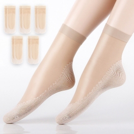Bộ 5 Vớ Da Trong Suốt Đế Vải Cotton Nhung WZ