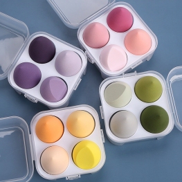 Set 4 Bông Trang Điểm Ướt Và Khô QQ Trứng Có Hộp