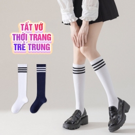 Vớ Tới Gối Sọc Ngang Trẻ Trung Thon Chân Stripes