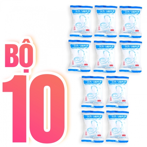 Bộ 10 Miếng Lót Bồn Cầu Du Lịch Không Ngại Bồn Dơ