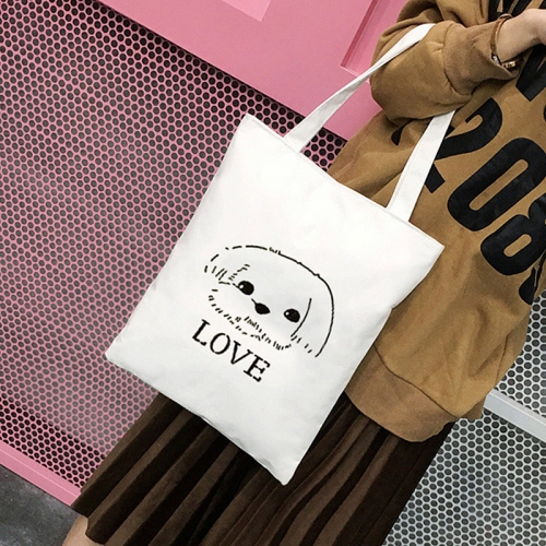 Túi Vải Tote Em Cún Lông Xù Love Có Khóa Kéo M555